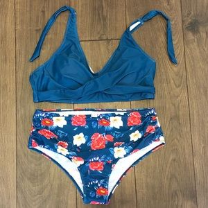 NWOT floral tummy control bikini